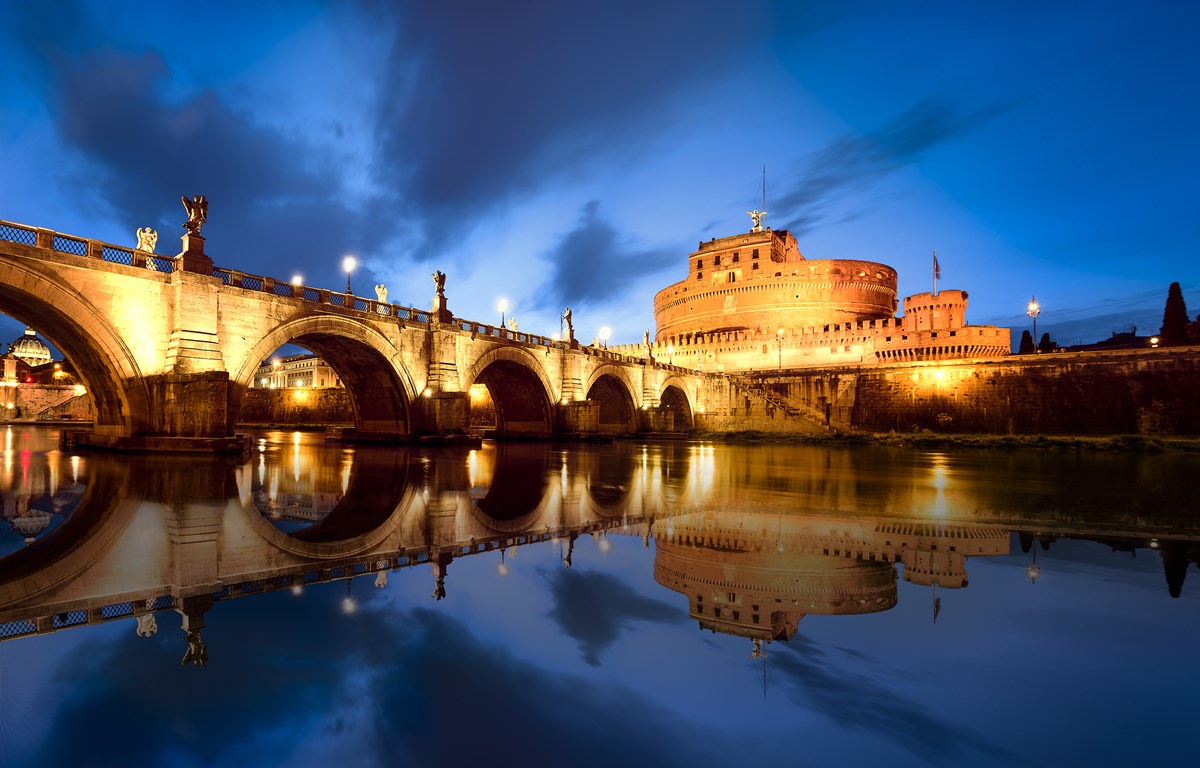 Ansicht Von Rome Im Abendlicht Wilhelm Brucke